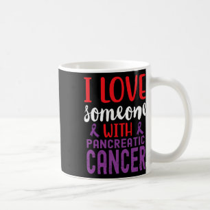 I Kärlek någon Lila Ribbon Pancreatic Cancer Awa Kaffemugg