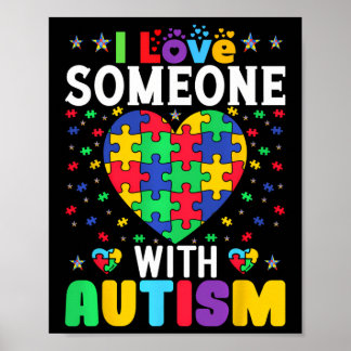 I Kärlek någon med autism Awareness Manar Women Ki Poster