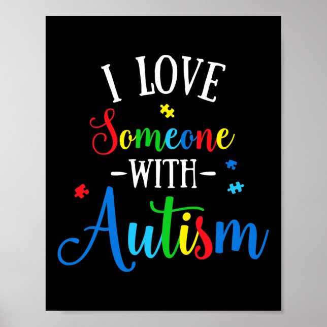 I Kärlek någon med autism Awareness Manar Women Ki Poster (Framsidan)