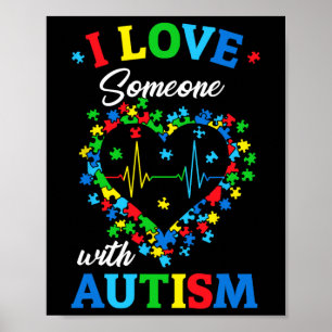 I Kärlek någon med autism Awareness Manar Women Ki Poster