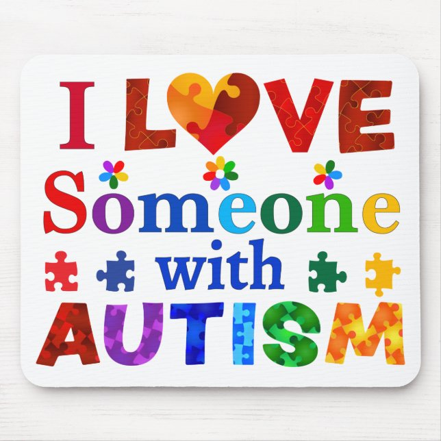 I Kärlek någon med AUTISM Musmatta (Framsidan)