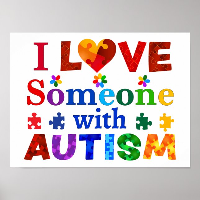 I Kärlek någon med AUTISM Poster (Framsidan)