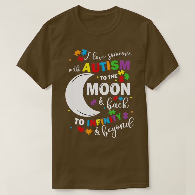 I Kärlek någon med autism till Måne och tillbaka 1 T Shirt (Design framsida)