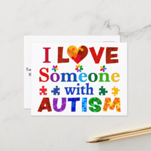 I Kärlek någon med AUTISM Vykort