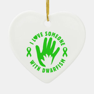 I Kärlek någon med Dwarfism Awareness Ornamet Julgransprydnad Keramik