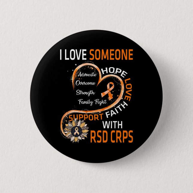 I Kärlek någon med RSD Crps Awareness Solros Knapp (Framsida)