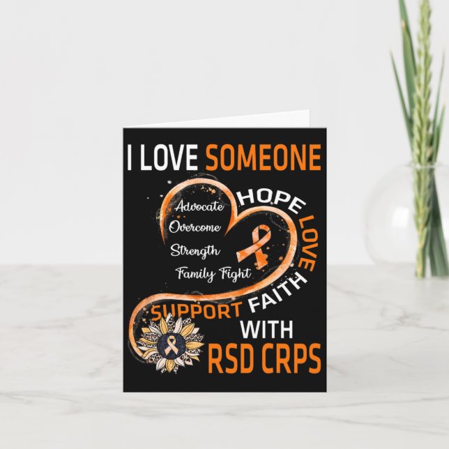I Kärlek någon med RSD Crps Awareness Solros Kort (Framsida)