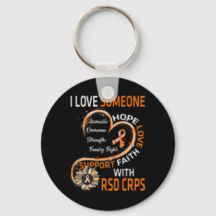 I Kärlek någon med RSD Crps Awareness Solros Nyckelring