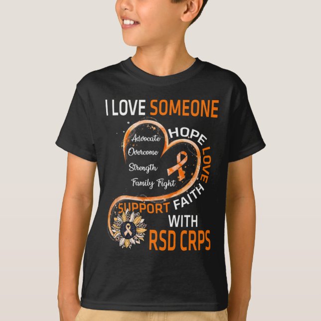 I Kärlek någon med RSD Crps Awareness Solros T Shirt (Framsida)