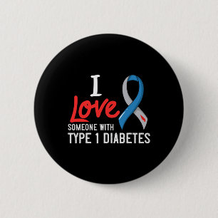 I Kärlek någon med typ 1-diabetes med diabetes Knapp