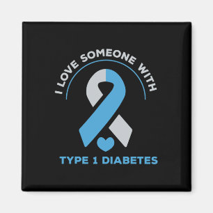 I Kärlek någon med typ 1-diabetesmedvetandegörande Magnet