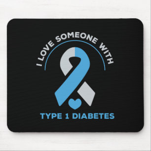 I Kärlek någon med typ 1-diabetesmedvetandegörande Musmatta