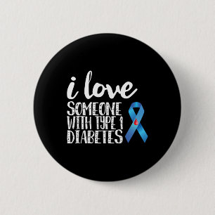 I Kärlek någon med typ 1-diabetesmedvetenhet Knapp