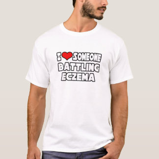 I Kärlek någon som slår Eczema Tee Shirt