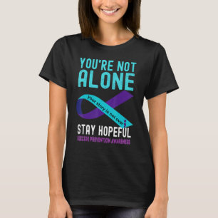 I Kärlek någon Teal Lila Suicizin Prevention Awar T Shirt