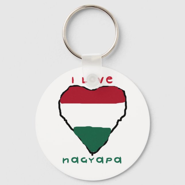 I Kärlek Nagyapa Keychain Nyckelring (Framsida)