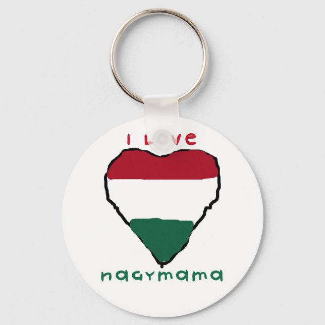 I Kärlek Nagymama Keychain Nyckelring (Framsida)