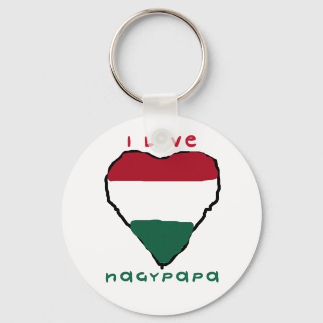 I Kärlek Nagypapa Keychain Nyckelring (Framsida)