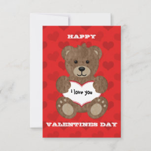 I Kärlek Nalle Barn Valentine Card OSA Kort
