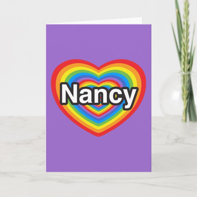 I kärlek Nancy. Jag kärlek du Nancy. Hjärta Kort (Framsida)