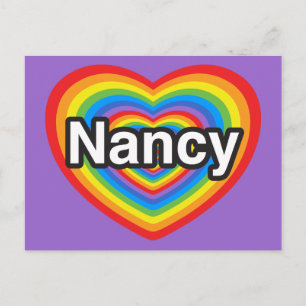 I kärlek Nancy. Jag kärlek du Nancy. Hjärta Vykort