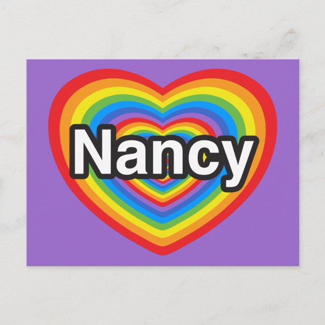 I kärlek Nancy. Jag kärlek du Nancy. Hjärta Vykort (Framsida)