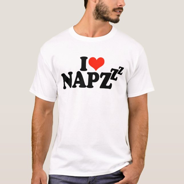 I Kärlek Naps - Lustigt tal T Shirt (Framsida)