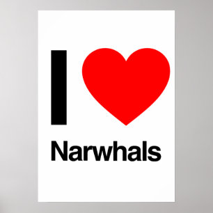 i kärlek narwhals poster