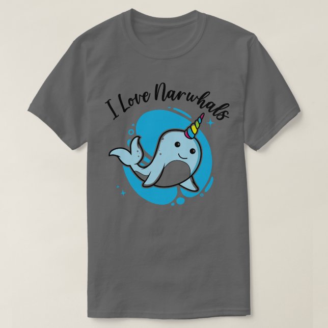 I Kärlek Narwhals Unicorn Narwhal T Shirt (Design framsida)