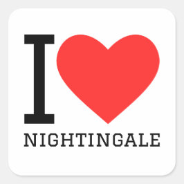 I kärlek nattingale fyrkantigt klistermärke