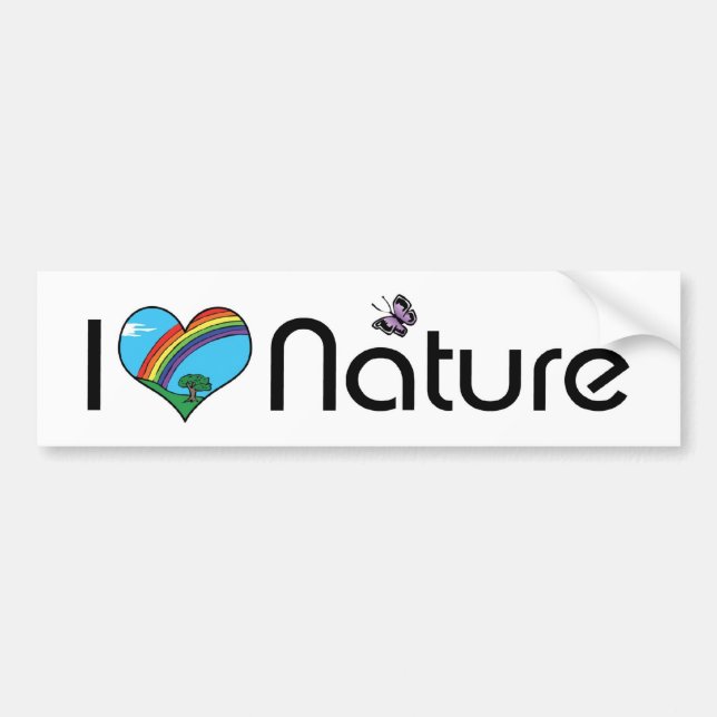 I Kärlek Nature Bumper Sticker Bildekal (Framsidan)