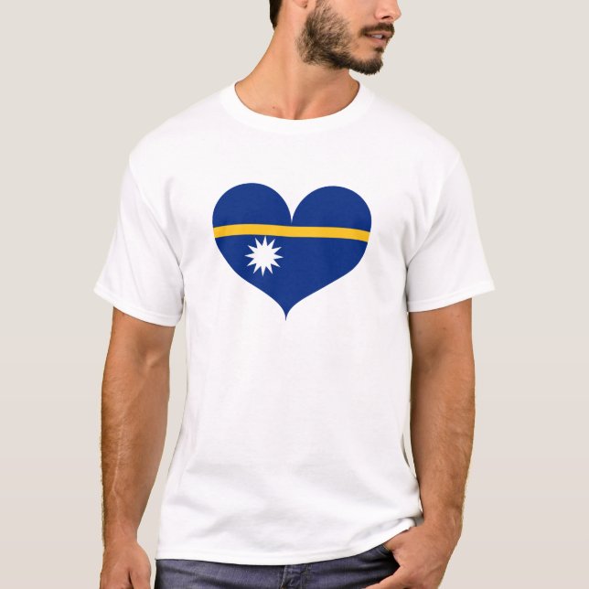 I Kärlek Nauru Flagga T Shirt (Framsida)