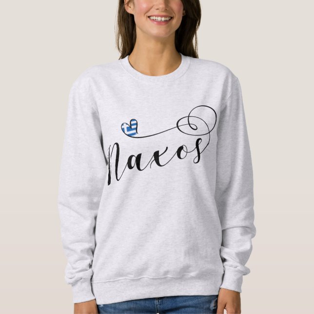 I Kärlek Naxos, Grekiska Flagga T Shirt (Framsida)