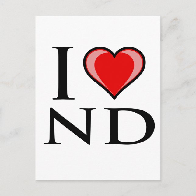 I Kärlek ND - North Dakota Vykort (Framsida)