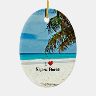 I Kärlek Neapel, Florida, tropisk naturvetenskap Julgransprydnad Keramik