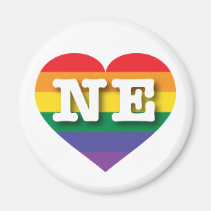 I kärlek Nebraska Gay pride Rainbow Heart Magnet