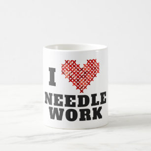 I Kärlek Needlework Kor Stitch Kaffemugg