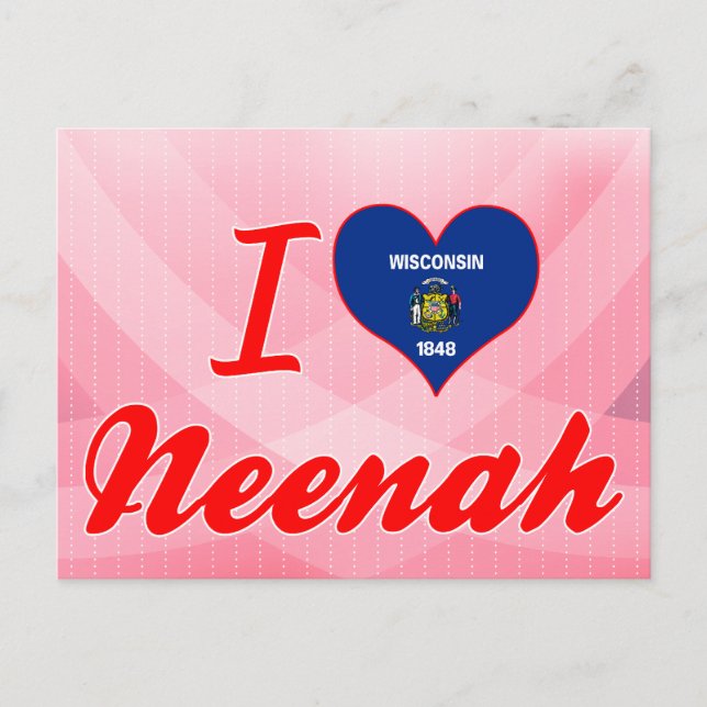 I Kärlek Neenah, Wisconsin Vykort (Framsida)