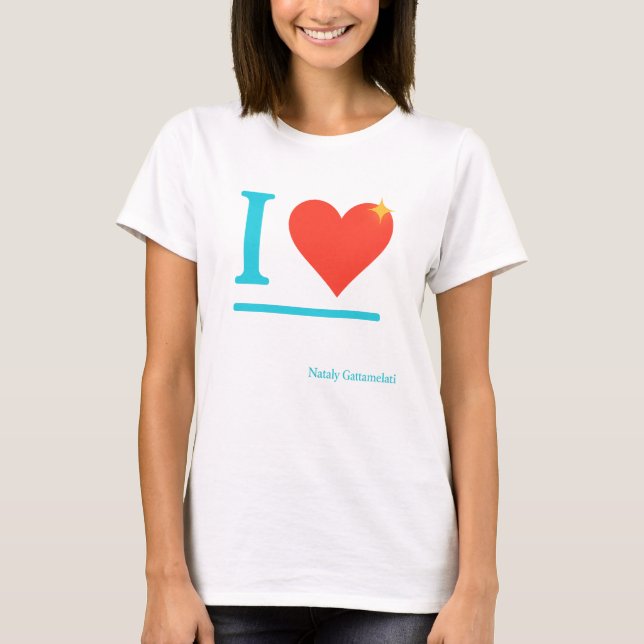 I Kärlek Neon Heart Design - Lustigt fet Minimal A T Shirt (Framsida)