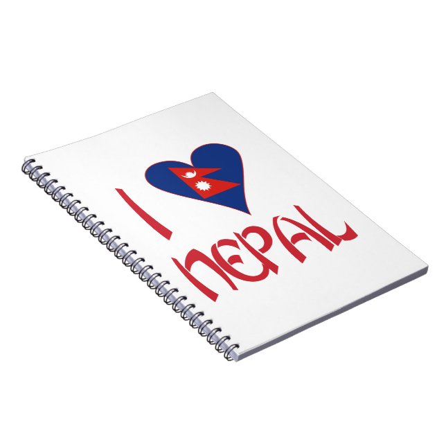 I Kärlek Nepal Anteckningsbok Med Spiral (Högra Sidan)