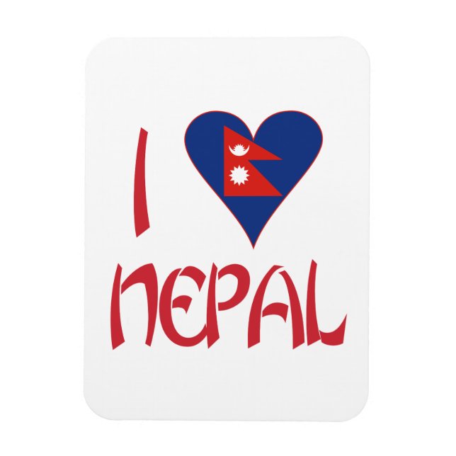 I Kärlek Nepal Magnet (Vertikal)