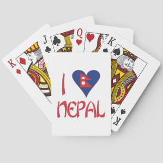 I Kärlek (Nepalesisk hjärtkärl Flagga) Nepal Casinokort