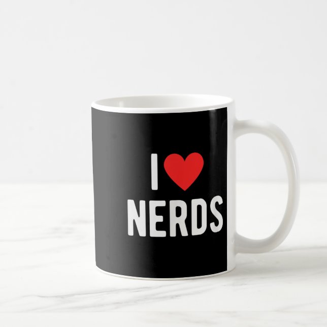 I Kärlek Nerds Funny Geeky Graphic Heart Nerd Kaffemugg (Höger)