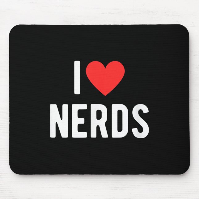 I Kärlek Nerds Funny Geeky Graphic Heart Nerd Musmatta (Framsidan)