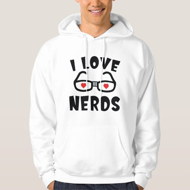 I Kärlek Nerds Hoodie (Framsida)