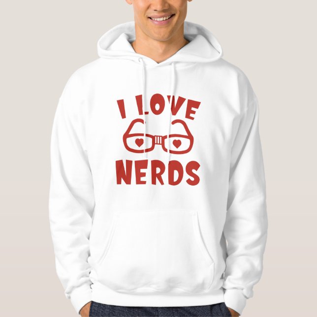 I Kärlek Nerds Hoodie (Framsida)