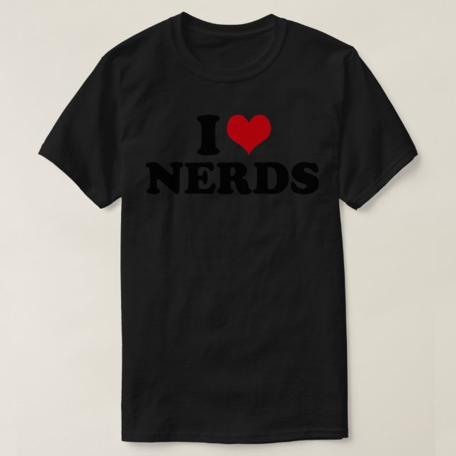 I Kärlek Nerds Nerd T Shirt (Design framsida)