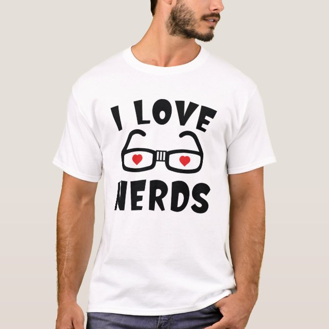 I Kärlek Nerds T Shirt (Framsida)