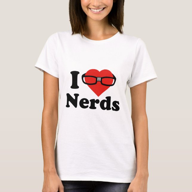 I Kärlek Nerds T Shirt (Framsida)