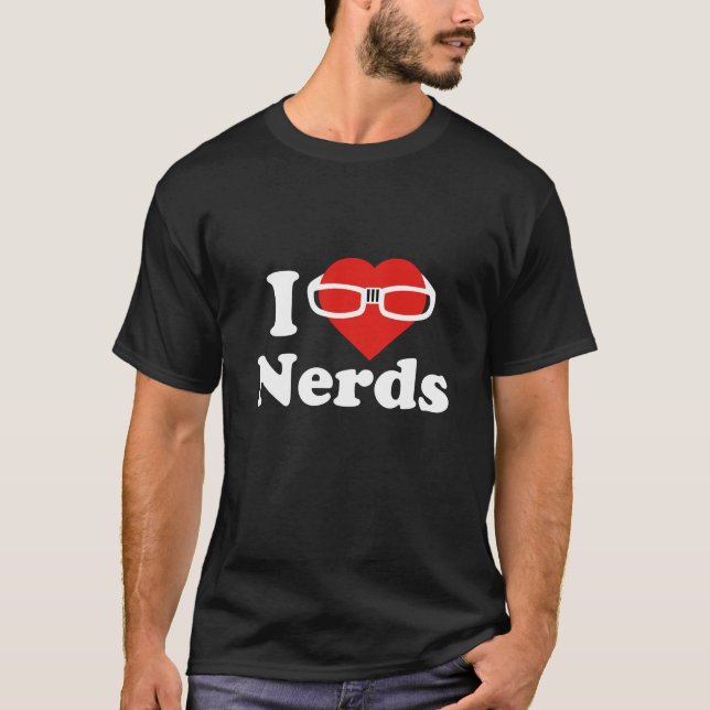 I Kärlek Nerds T Shirt (Framsida)